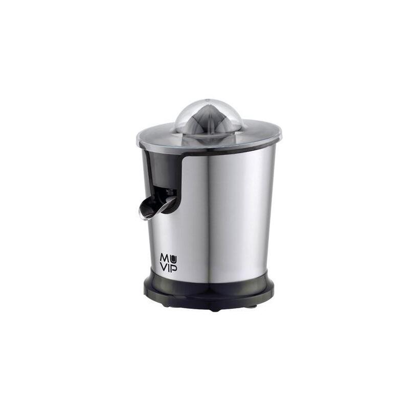 Muvip Exprimidor Electrico Inox 300w - Cuerpo Y Filtro De Acero Inoxidable - Sistema Antigoteo - 2 Tamaños De Conos