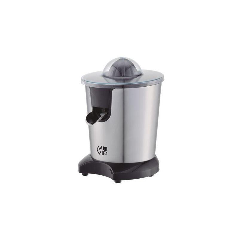 Muvip Exprimidor Electrico Inox 600w - Cuerpo Y Filtro De Acero Inoxidable - Sistema Antigoteo - 2 Tamaños De Conos