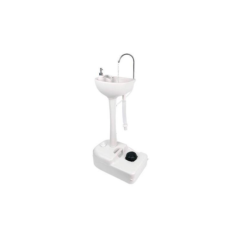Muvip Lavabo Portatil Con Deposito De 17l - Deposito De Jabon 3l - Bomba De Pie Con Fuelle - Incorpora Colgador Para Toalla