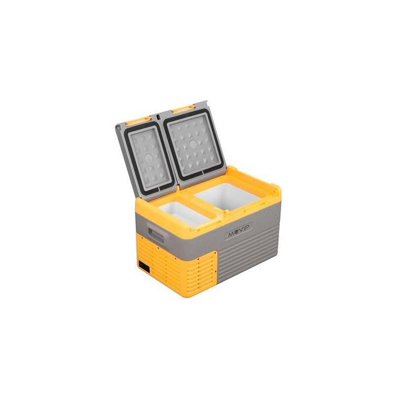 Muvip Nevera Portatil Con Compresor 24 Litros Doble Zona - Compresor Silencioso - Color Amarillo