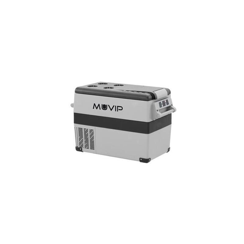Muvip Nevera Portatil De Compresor 45l - Luz Led Interior - Proteccion Bateria Vehiculo - Temperatura -20º/+20º - Conexion 12/24/220v - Consumo 55w - Compresor Silencioso - Color Gris
