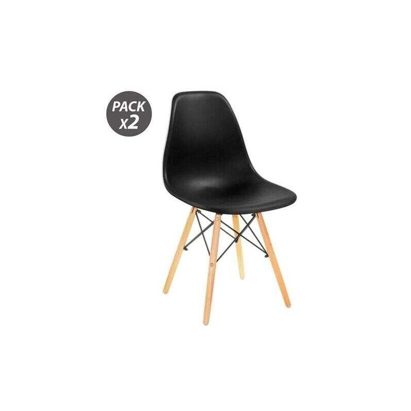 Muvip Pack 2 Sillas Design D100 - Negro