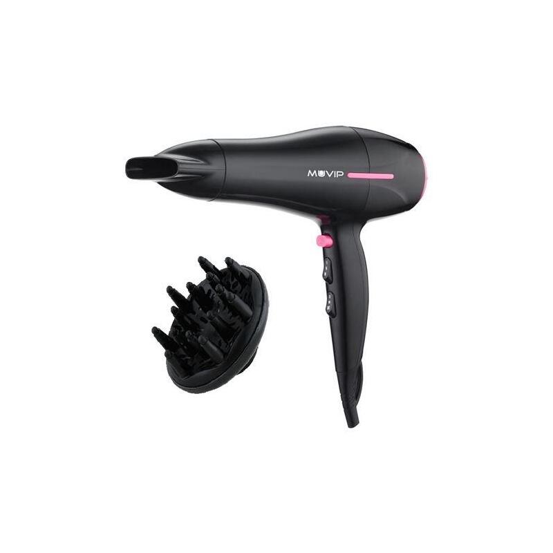Muvip Secador De Pelo 2200w - Motor Dc - 2 Velocidades Y 3 Temperaturas - Boton Aire Frio - Gancho Para Colgar