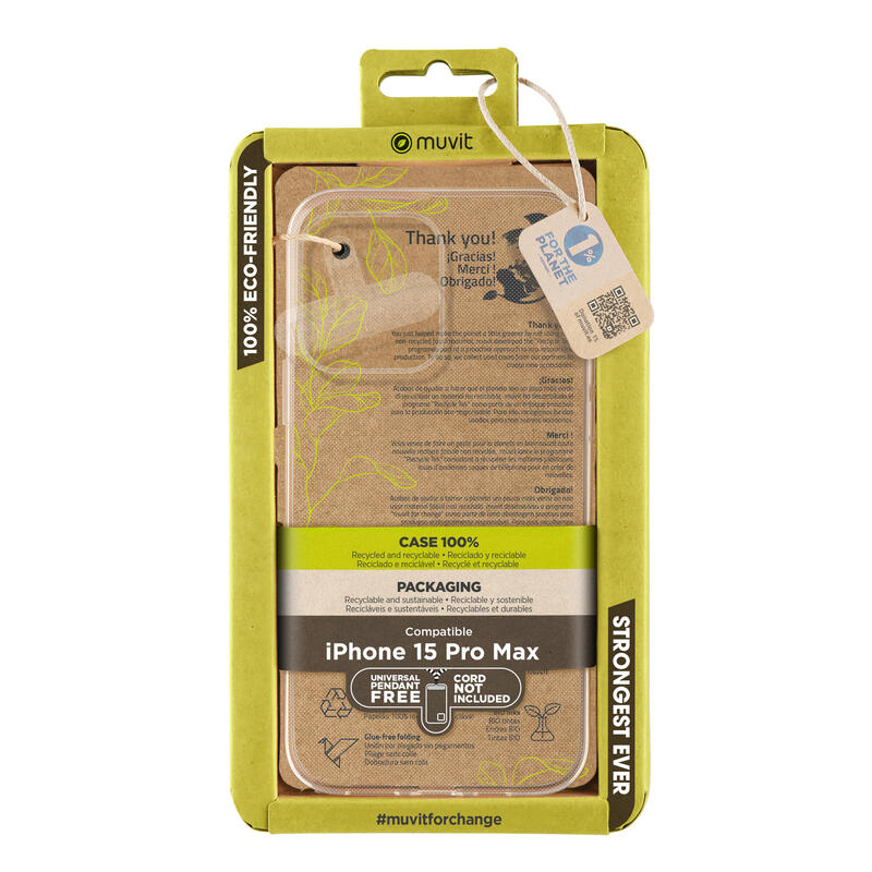 Muvit For Change Funda Recycletek Compatible Con Apple Iphone 15 Pro Max Transparente