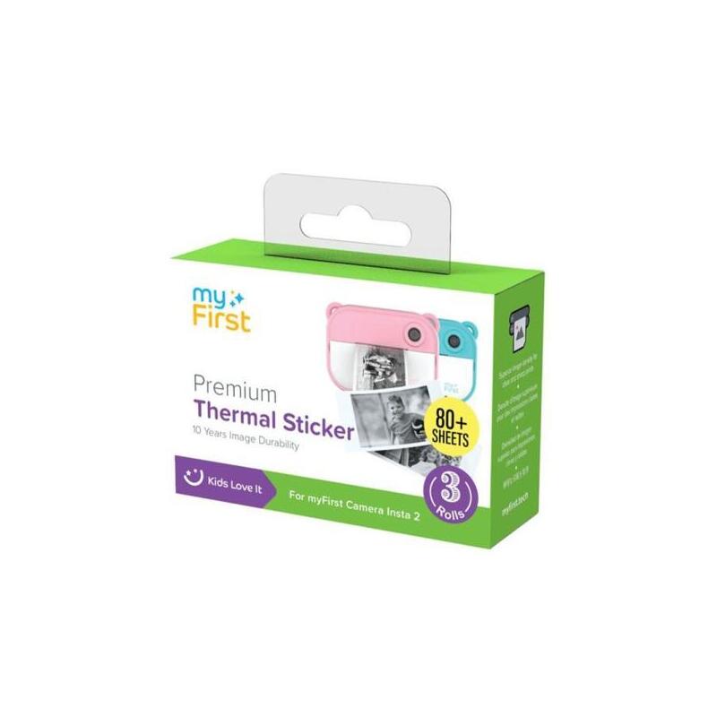 Myfirst Camera Sticker Refill - 3 Rollos De Adhesivo Termico Para Imprimir De Recambio - 160 Fotos - Para Insta 20,