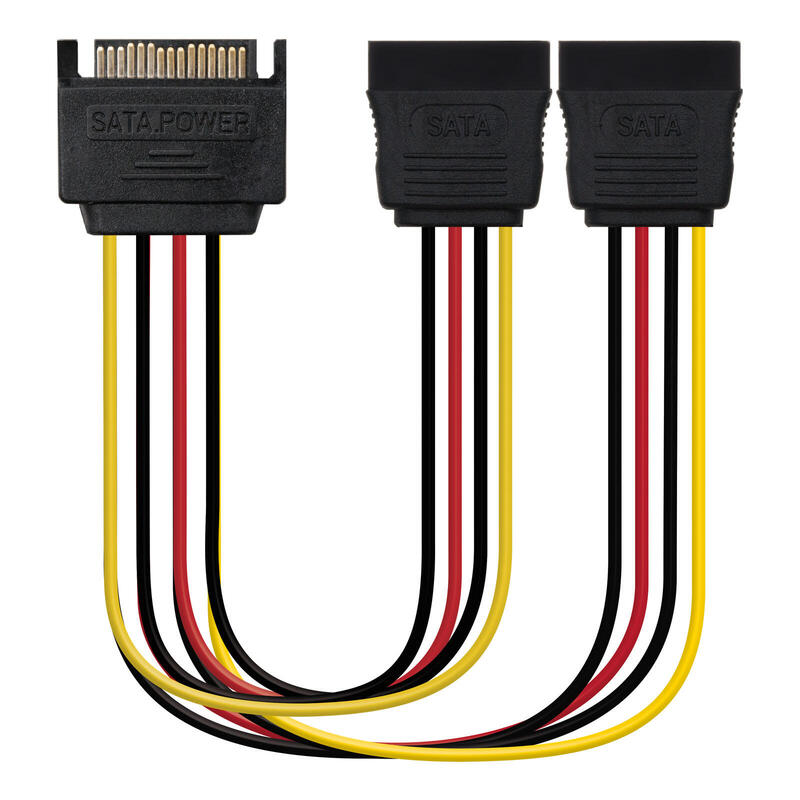 Nanocable Cable Sata Alimentacion Macho A 2x Sata Hembra 0.20m