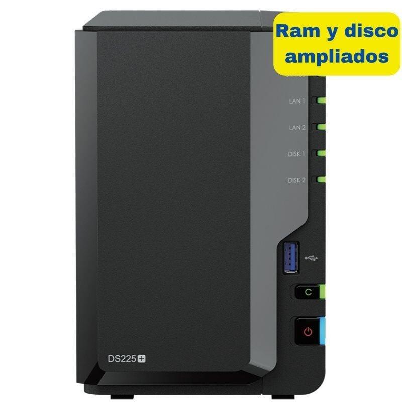 Nas Synology Diskstation Ds225+ 2 Bahías 3.5'- 2.5' 6gb Ddr4 8tb Formato Torre