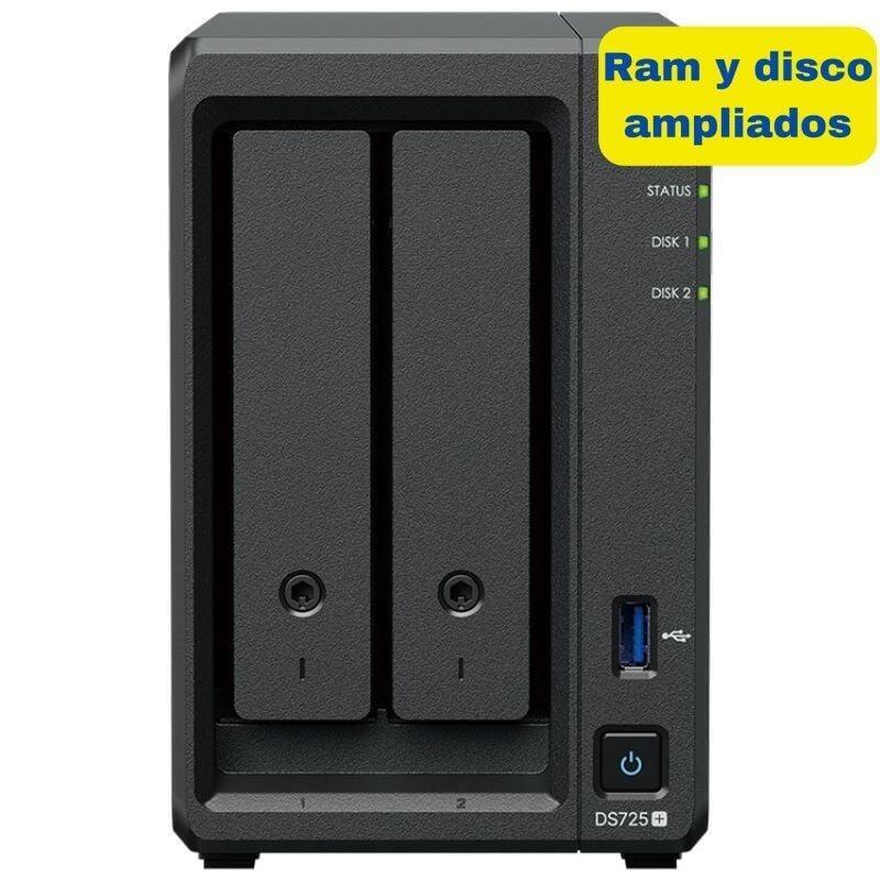 Nas Synology Diskstation Ds725+ 2 Bahías 3.5'- 2.5' 8gb Ddr4 8tb Formato Torre