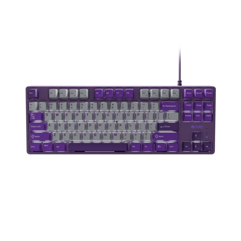Natec Fury Gaming Keyboard Kanabo K2 Us Layout Blanco Backlight Mechanical Gray-Violet