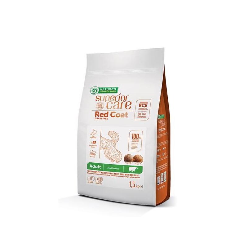 Nature'S Protection Superior Care Red Coat Grain Free Adult Small Cordero - Comida Seca Para Perros - 1,5 Kg