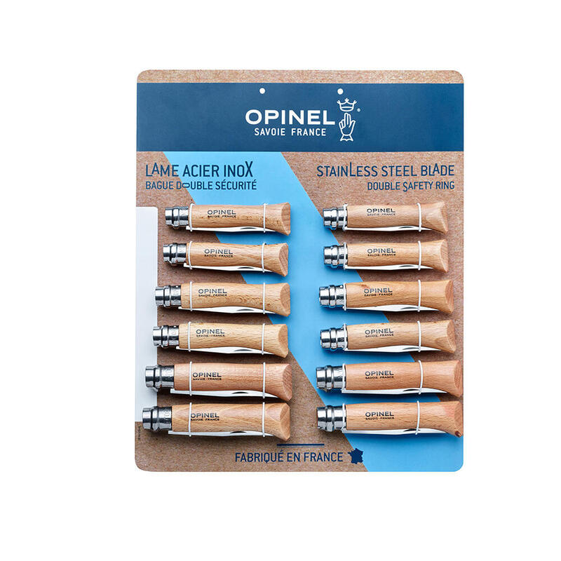 Navaja Expositor De 12 Unid, 4 Und - Nº6 + 4 Und - Nº7 + 4 Und - Nº8. Opinel