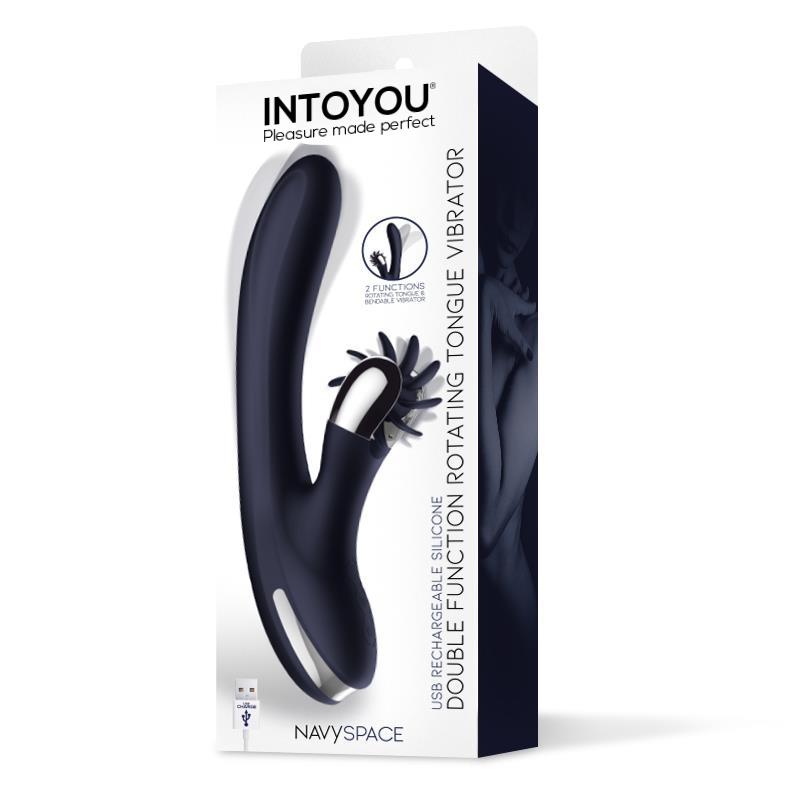 Navyspace Vibrador Con Lenguas Rotadoras Azul