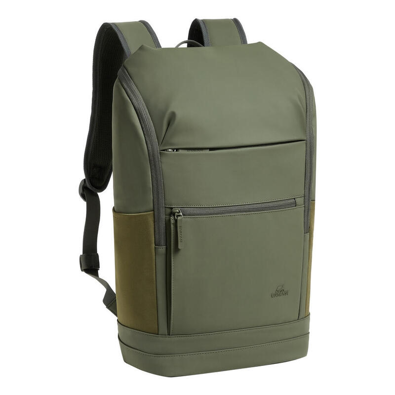 Mochila Rivacase Eden De Viaje Oliva Cuero Pu, Poliéster, Tereftalato De Polietileno Reciclado (Rpet)