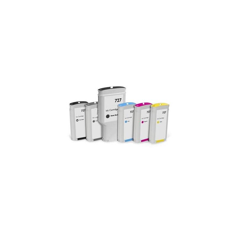 Negro Mate Compatible Hp Designjet T1500,T2500,T920-130ml 727