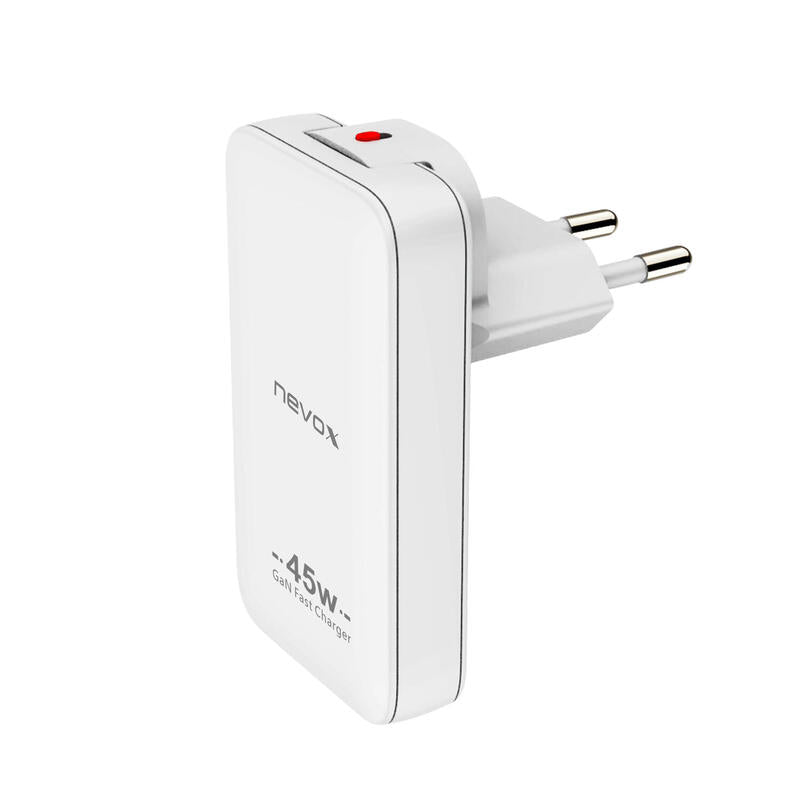 Nevox Usb C Pd / Pps + Qc3.0 Gan Dual Slim Ladegerät Eu / Us Steck. 45watt, Blanco