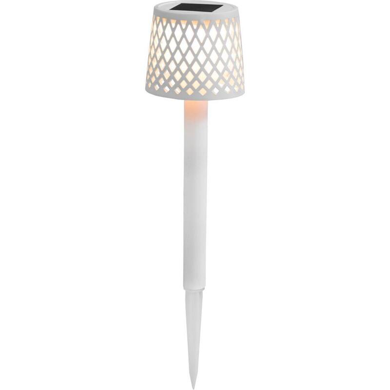 New Garden Gretita Luz Solar Con Estaca Para El Suelo, Paquete De 4, Color Blanco
