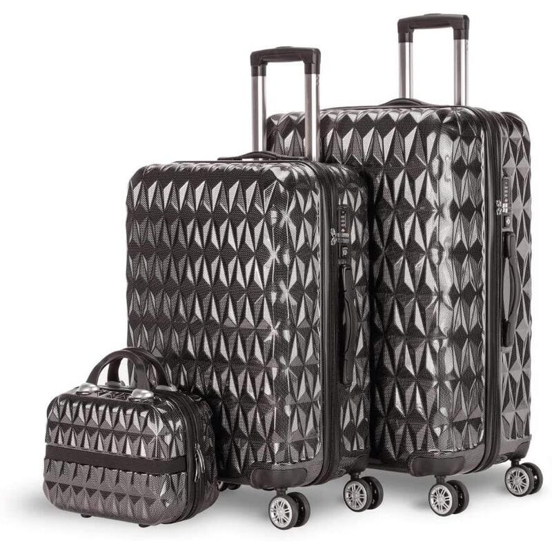 Newbasic Prisma Set De 2 Maletas De Viaje Rigidas Con Ruedas Multidireccionales + Neceser - Mango Telescopico - Cierre Tsa Integrado - Practico Interior