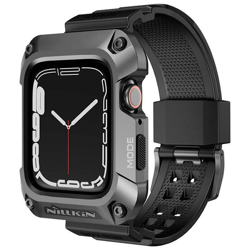 Nillkin Carcasa+Correa Dynaguard Apple Watch 45mm Gris+Negro - Compatible Con Apple Watch 7/8