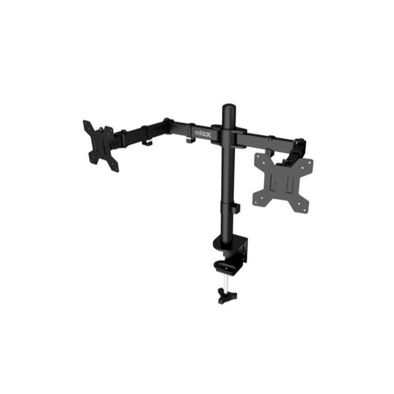 Nilox Soporte De Mesa Giratorio 2 Brazos Para Monitor 8kg Hasta 32" Negro