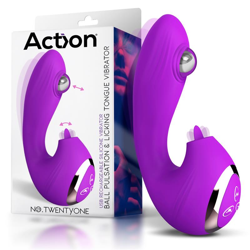 No. Twentyone Vibrador Con Bola Pulsante Y Lengua Estimuladora