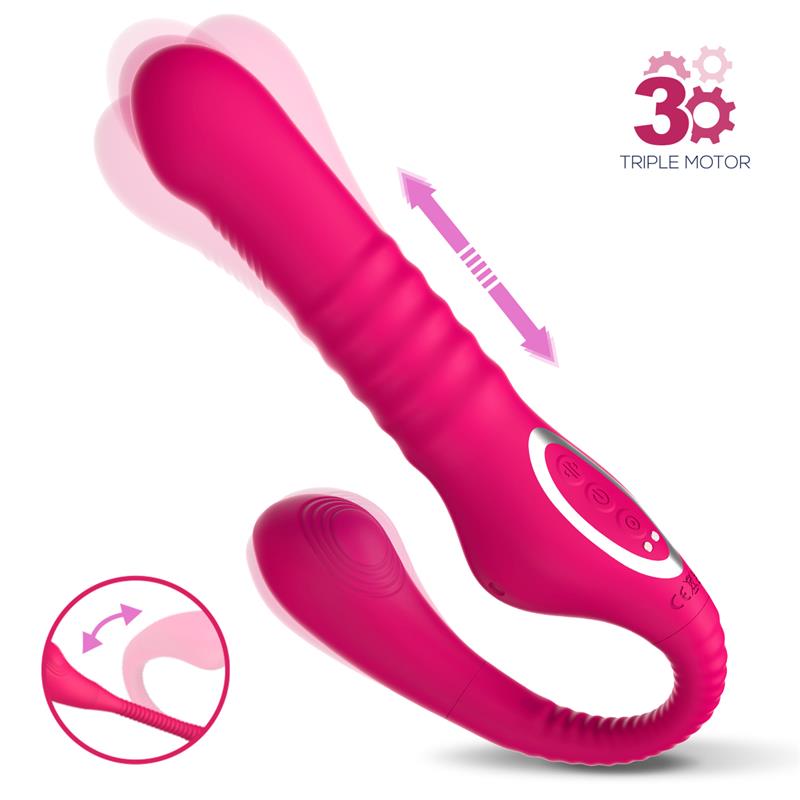 Vibrador No. Twentythree Doble Con Pulsación Y Thrusting Flexible 180º