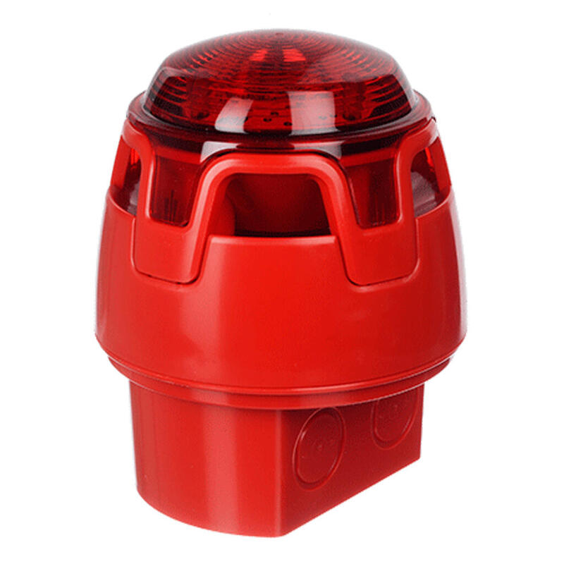 Notifier Cwss-Rr-W5 Sirena Óptico-Acústica Con Base Alta Ip65. Clases C Y W. Flash Rojo