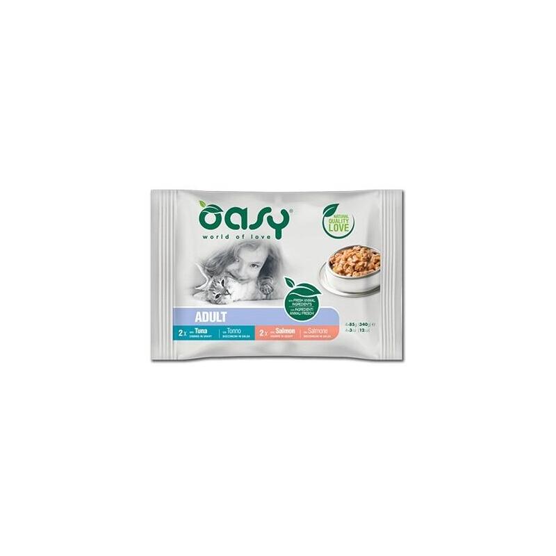 Oasy Chunks En Salsa, Paquete Múltiple Para Peces Adultos, 4x85gr