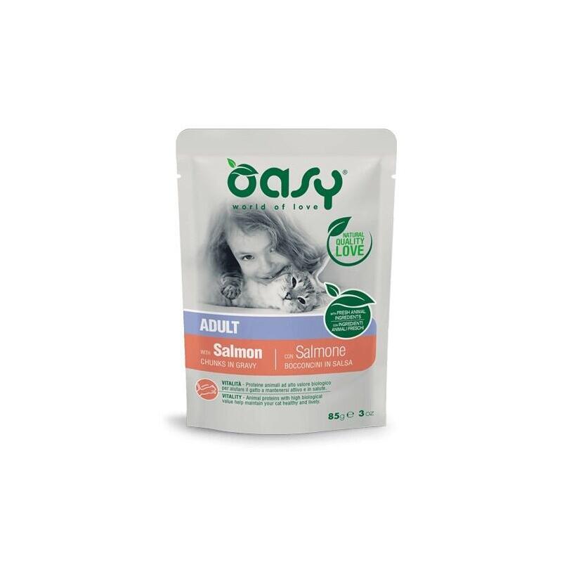 Oasy Chunks In Gravy Adult Salmon 85gr