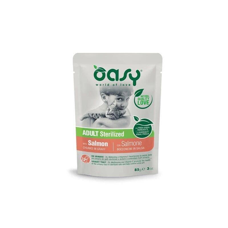 Oasy Chunks In Gravy Adult Sterilized Salmon 85gr