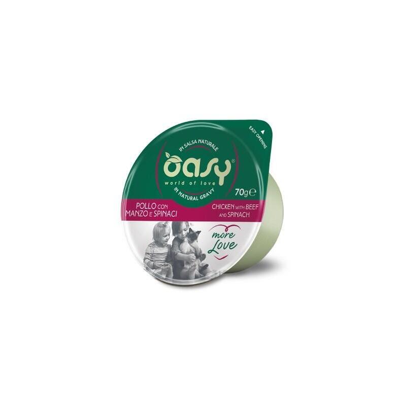 Oasy More Love Chicken With Beef And Spinach 70gr