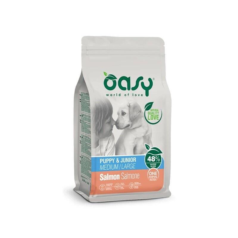 Oasy One Animal Protein Puppy M/L Salmon 12kg