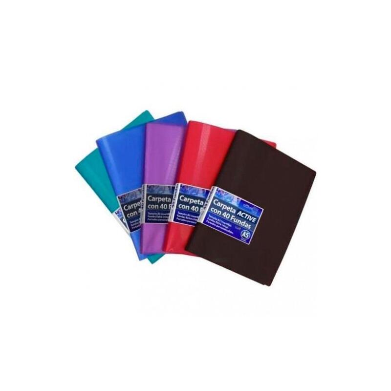 Office Box Carpeta 40 Fundas A5 Active Personalizables Tapas Flexibles Colores Supra