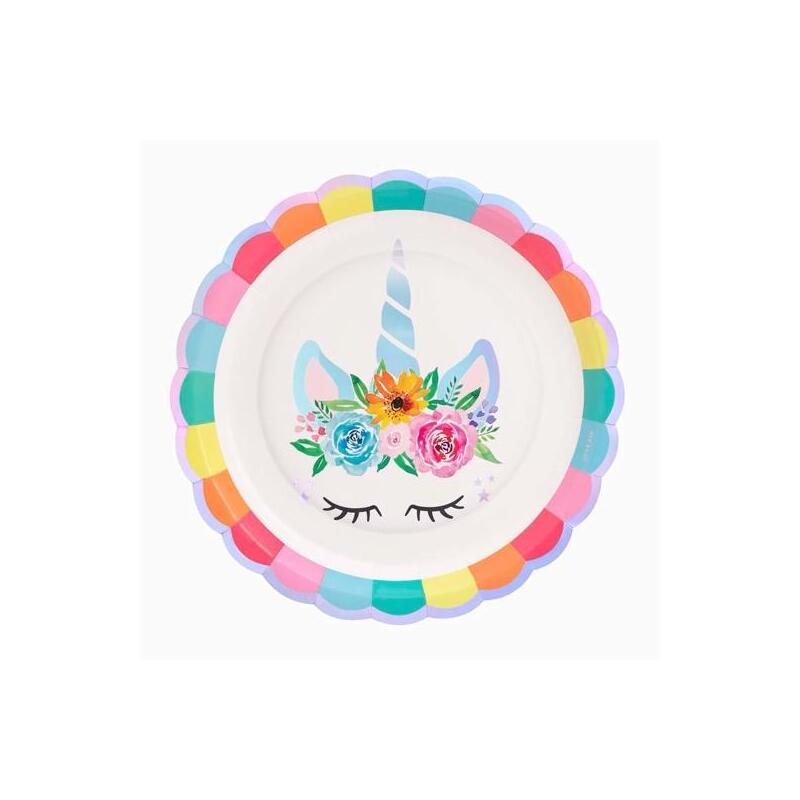 Oh Yeah Plato Llano Unicornio Ø23cm Cartón Pack 6u