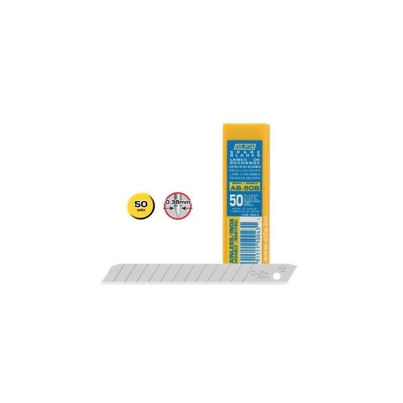 Olfa Repuesto Cutter 9mm / Cuchilla Fracturable 50 Cuchillas