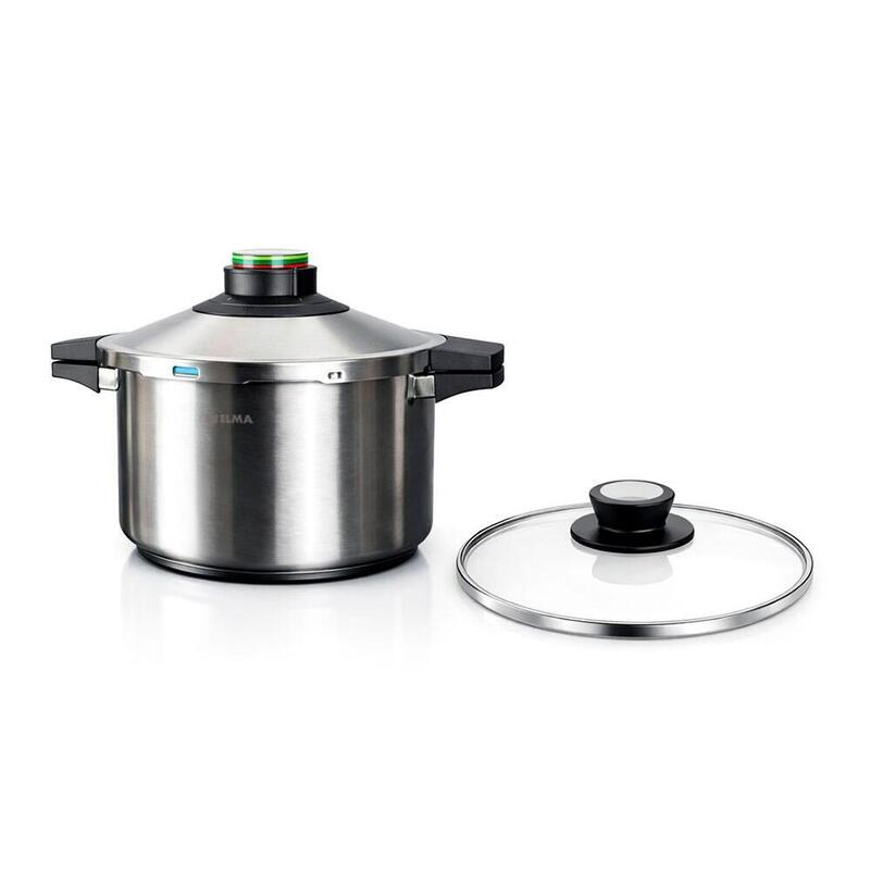 Olla A Presión Prêst 6 L Acero Inoxidable 18/10, Incluye Tapa De Cristal, Ø24 Cm