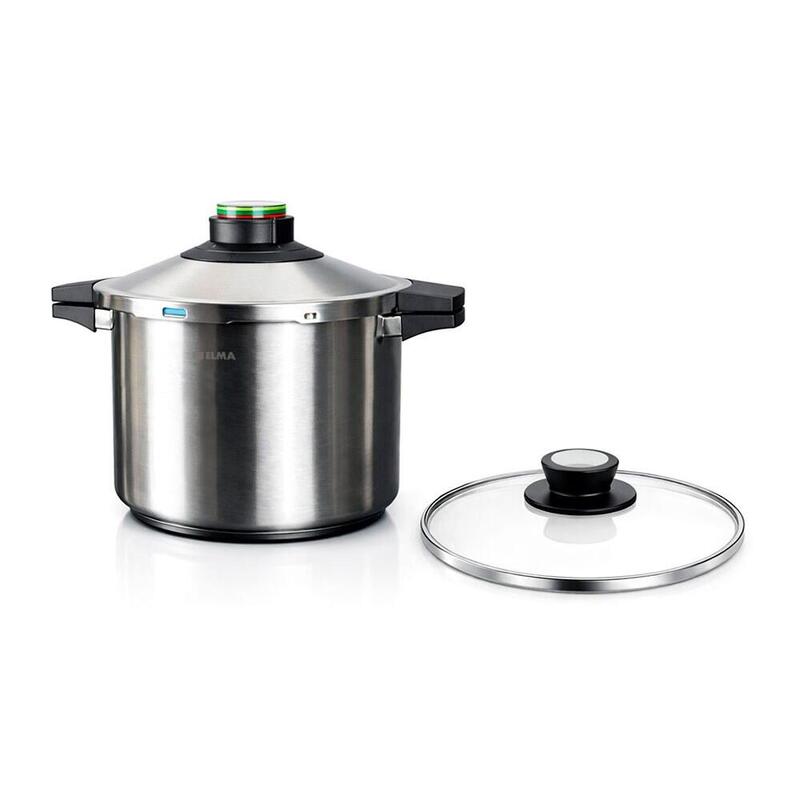 Olla A Presión Prêst 8 L, Acero Inoxidable 18/10, Incluye Tapa De Cristal, Ø24 Cm