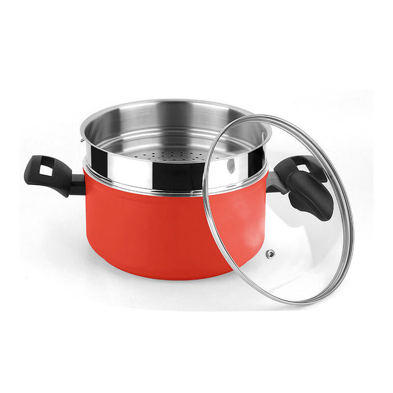 Olla Maxima + Tapa + Steamer Roja Aluminio 3004 Fagor Ø20x10cm