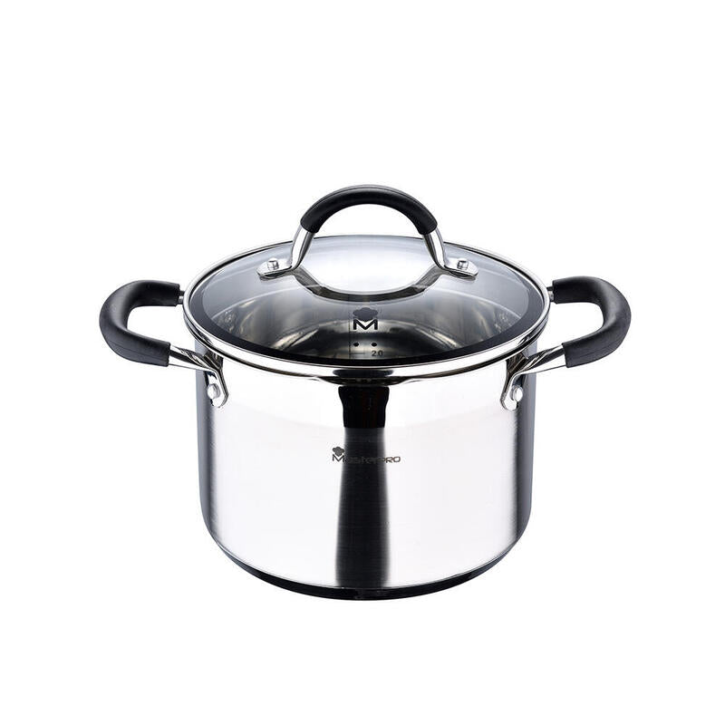 Olla Ø20x14cm 4l Acero Inox Con Tapa Foodies Bgmp-1505-Bk Masterpro