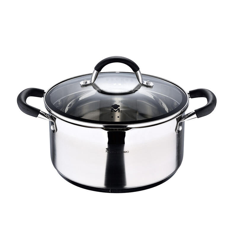 Olla Ø24x12cm 5l Acero Inox Con Tapa Foodies Bgmp-1502-Bk Masterpro