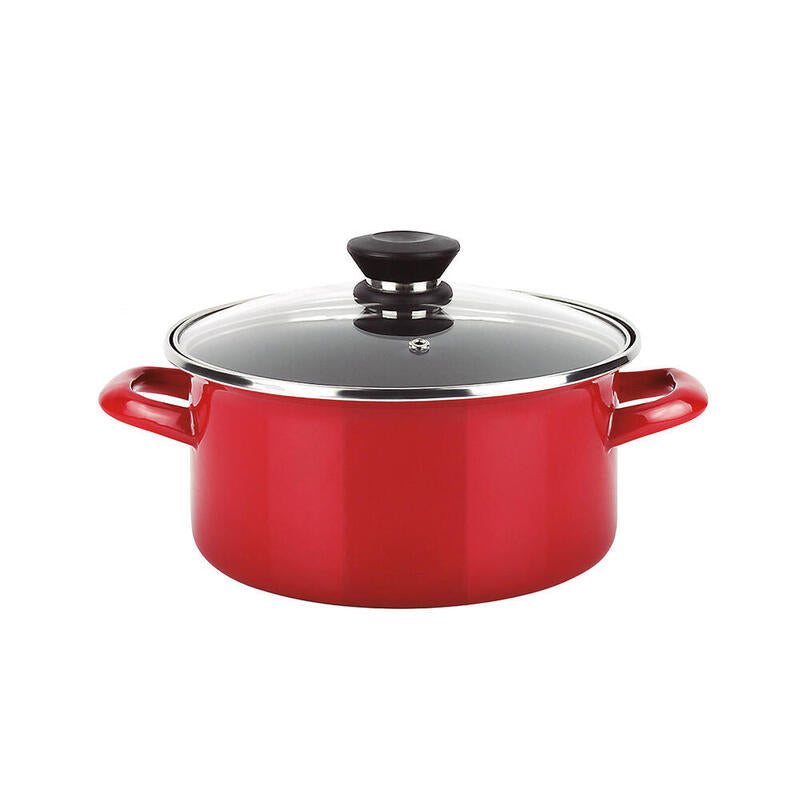 Olla Optimax + Tapa Roja Acero Aisi 430 Ø26 X 14cm