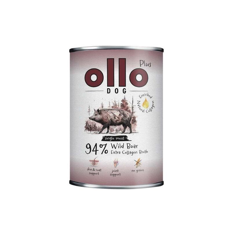Ollo Plus Colágeno Jabalí 400g Lata Para Perro