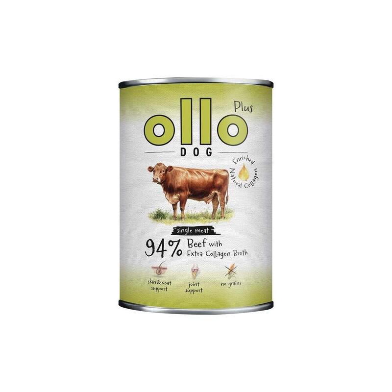 Ollo Plus Collagen Mono Beef - Comida Húmeda Para Perros - 800g