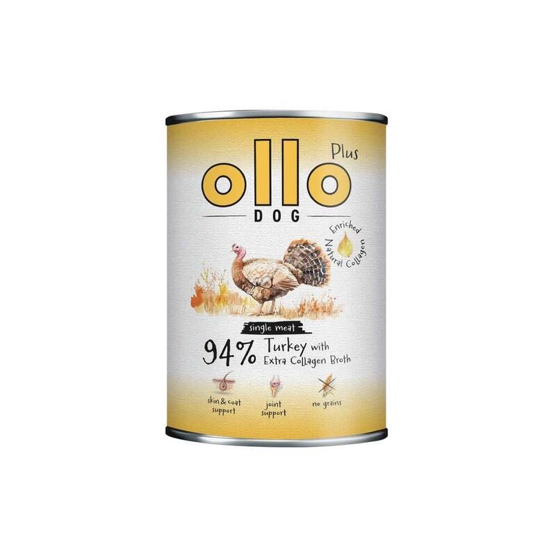 Ollo Plus Collagen Mono Turkey - Comida Húmeda Para Perros - 800g