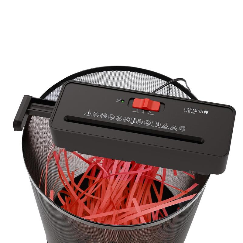 Destructora De Papel Olympia Ps 16 Pro Compacta Negra Para Oficina Y Hogar