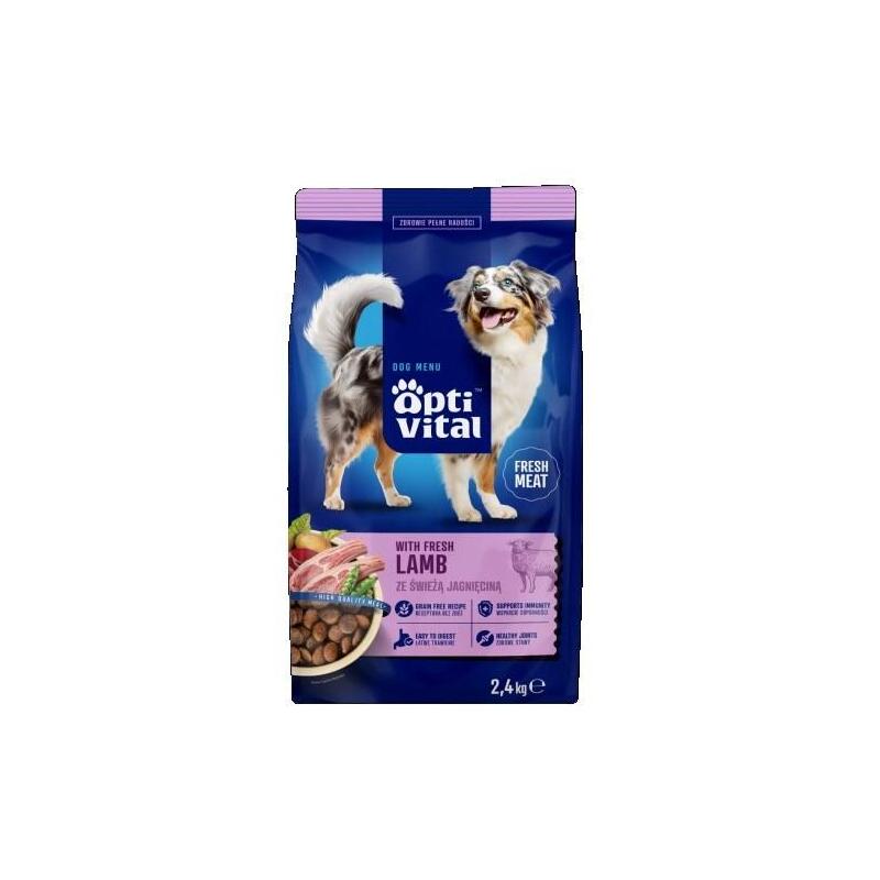 Optivital Karma Sucha- Pelnoporcjowa Karma Dla Doroslych Psów Fm Z Jagniecina 2,4 Kg