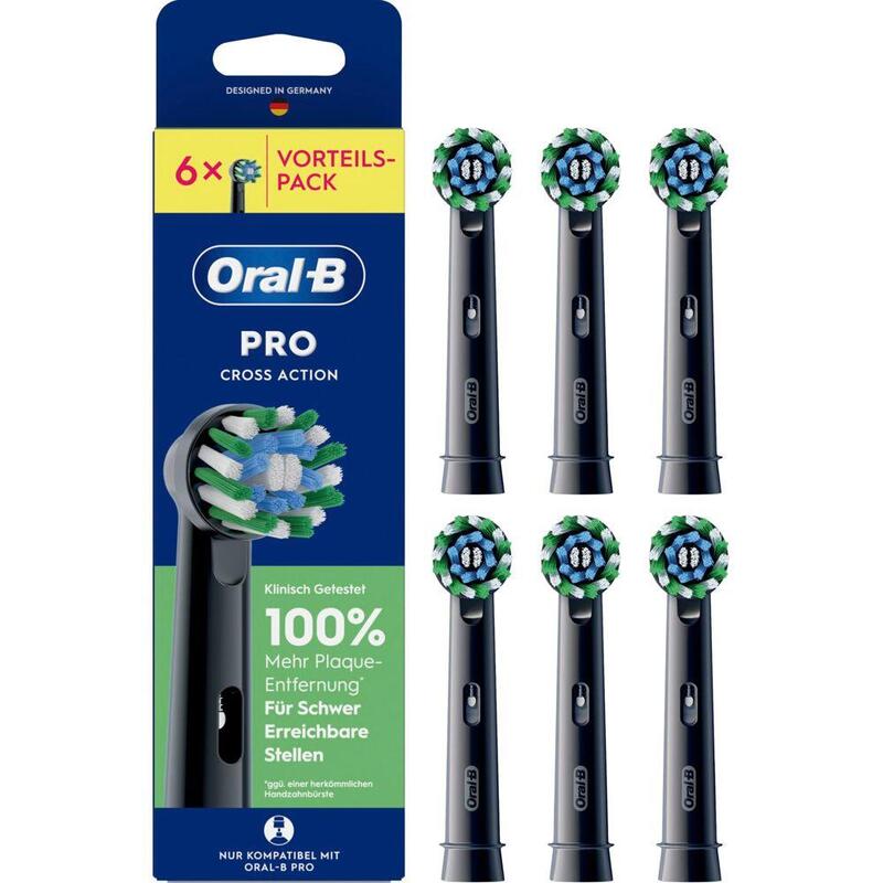 Oral-B Aufsteckbürsten Schwarz Pro Crossaction 6er