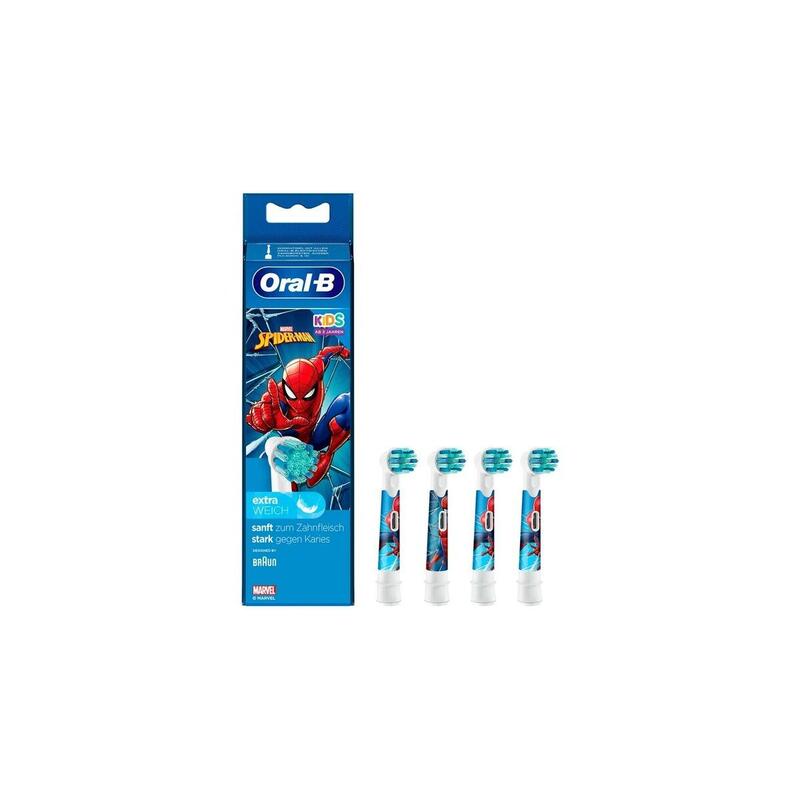Oral-B Oral-B Pro Kids Spiderman, 4 Cabezal De Cepillo Blanco