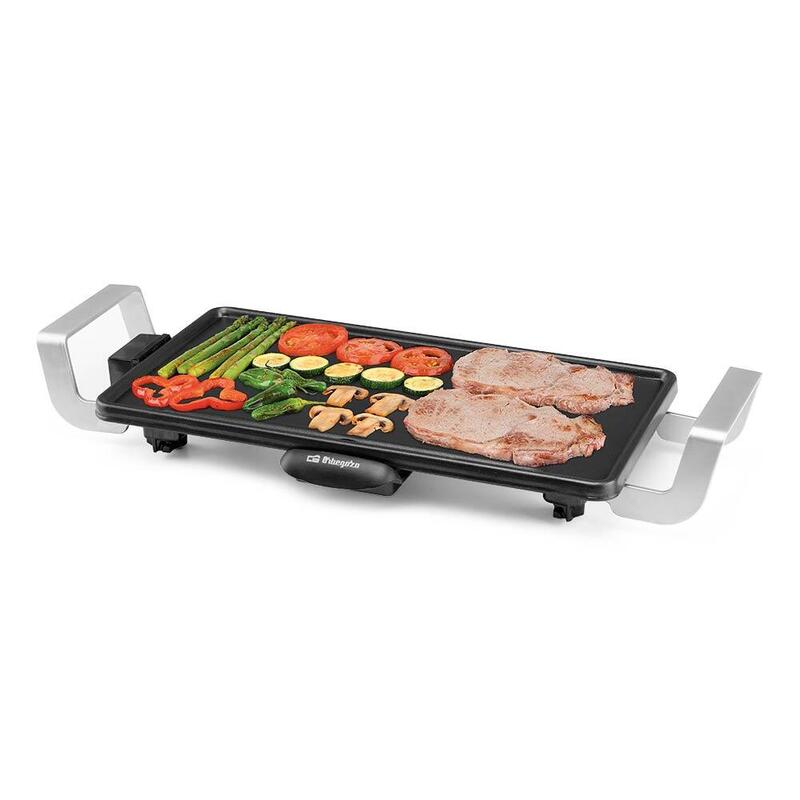 Orbegozo Tb 2250 Parrilla De Asado Practica Y Segura - Termostato Regulable - Asas De Aluminio De Toque Frio -