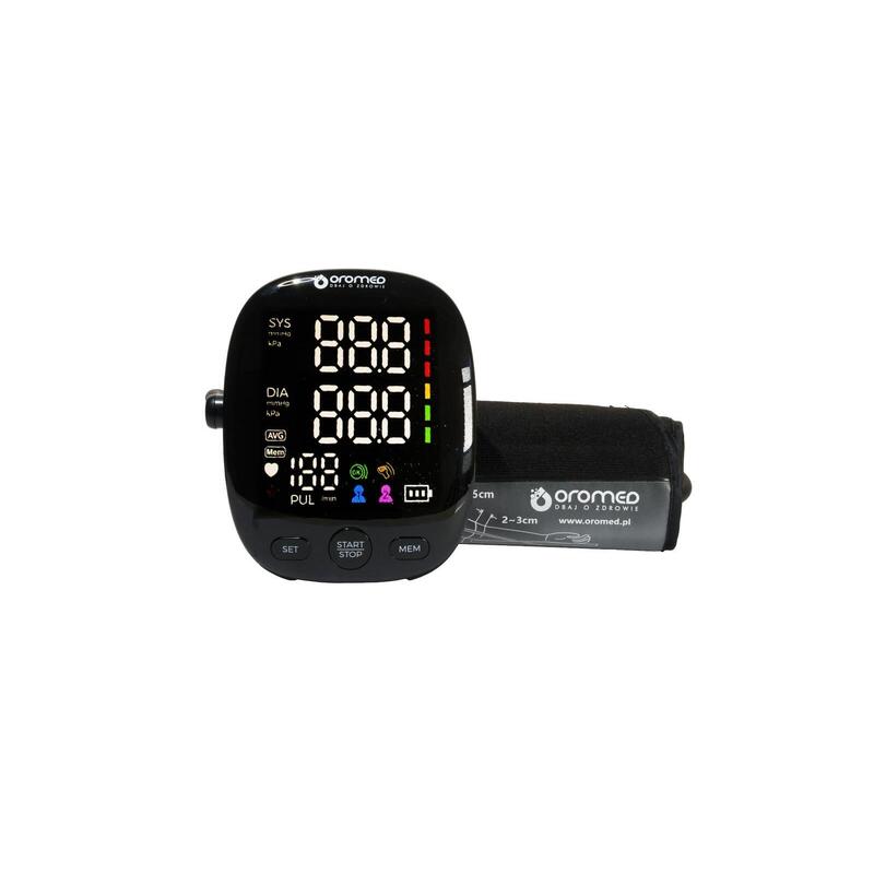 Oromed Oro-N12 Smart - Tensiómetro Electrónico De Brazo Con Pantalla Led, Detección De Arritmias, 2 X 120 Ranuras De Memoria, Usb Y Batería, Apagado Automático