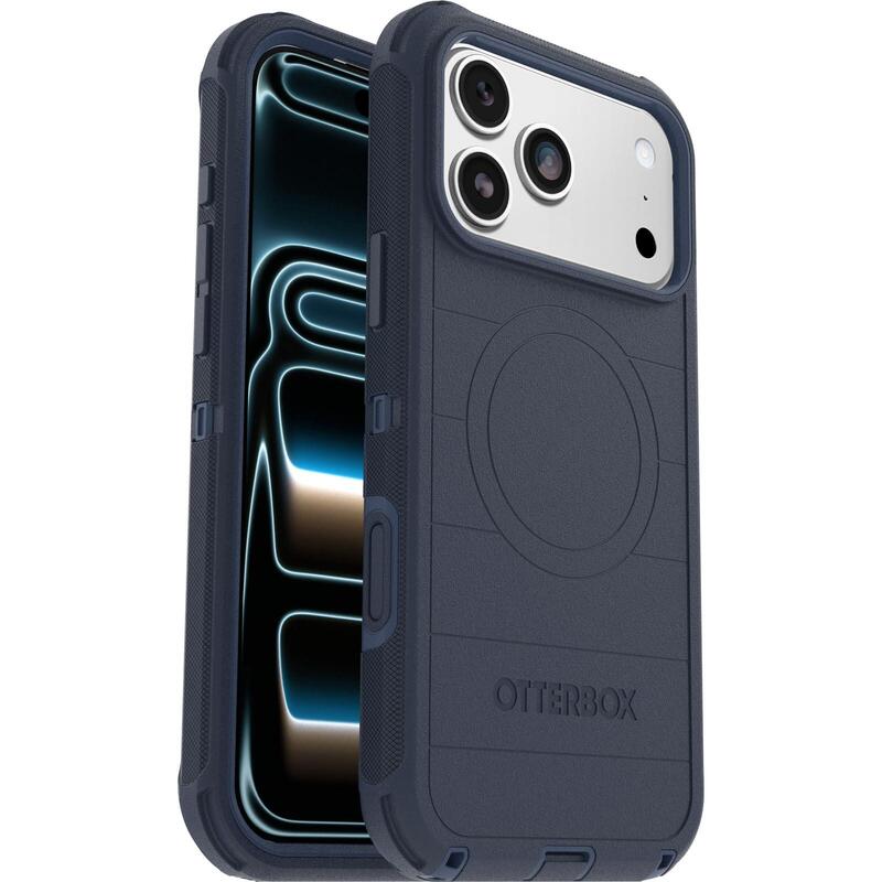 Otterbox Defender Series Pro Carcasa Trasera Para Teléfono Móvil Resistente Compatibilidad Con Magsafe Policarbonato Elastómero Termoplástico (Tpe) Silicona Espuma Viscoelástica Sentimiento Azul Para Apple Iphone 17 Pro Max